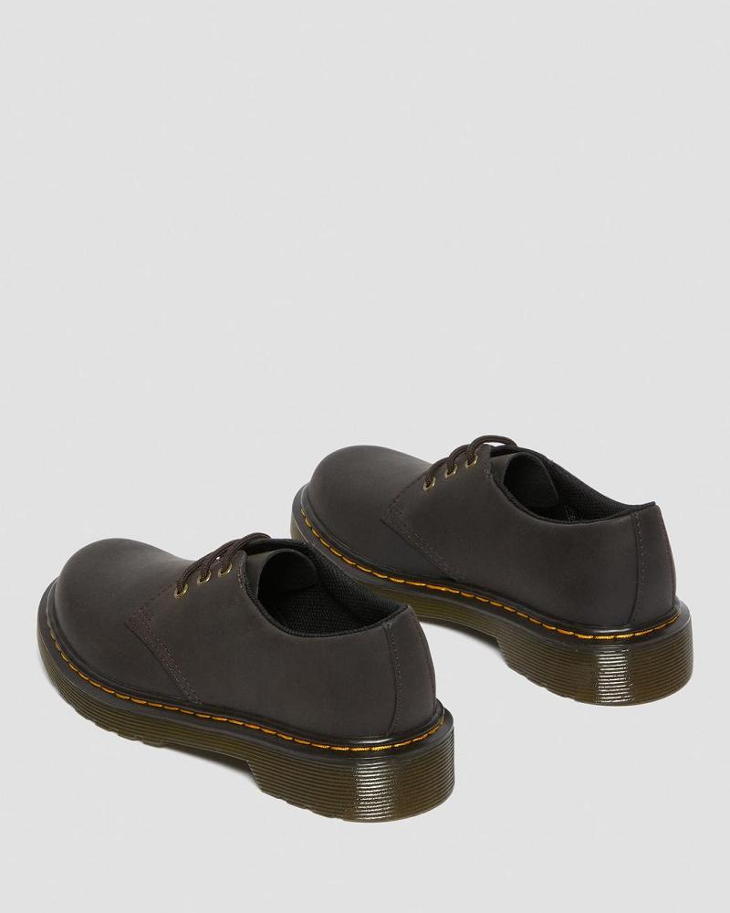 Dr Martens Junior 1461 Wildhorse Leren Schoenen Kinderen Donkerbruin | NL 100JPQ